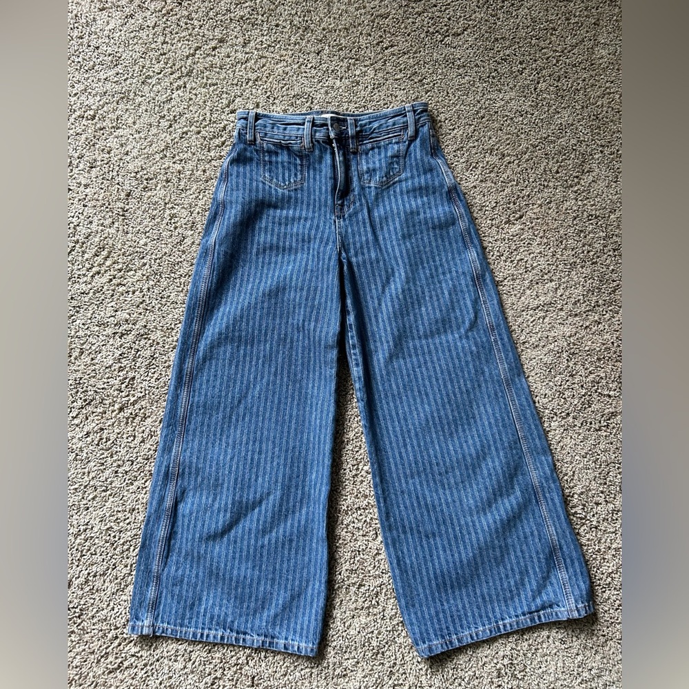 We The Free Blue Striped Denim Pants